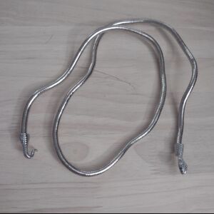 Serpent Snake Malleable Metal Silver Necklace Gothic Grunge Lunar New Year